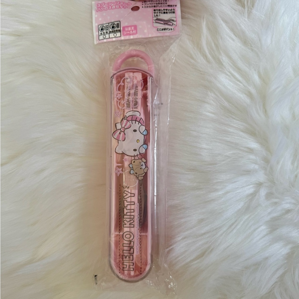 Sanrio Pink Hello Kitty Utensils with Case